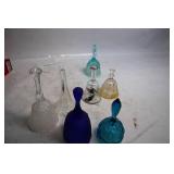 Collection of 7 Vintage Glass Handbells
