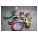 Mixed Collection of Vintage Cups, Saucers, and Tableware