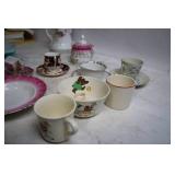 Mixed Collection of Vintage Cups, Saucers, and Tableware