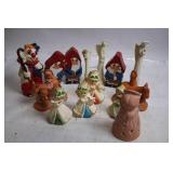 Collection of Mixed Figurines Including Clowns, Gnomes, and Angels
