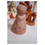 Collection of Mixed Figurines Including Clowns, Gnomes, and Angels