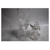 Set of 2 Clear Glass Angel Figurines