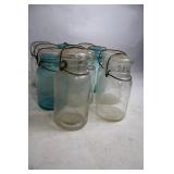 Collection of 9 Vintage Glass Jars with Wire Bail Lids