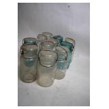 Collection of 9 Vintage Glass Jars with Wire Bail Lids