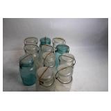 Collection of 9 Vintage Glass Jars with Wire Bail Lids