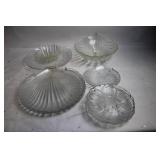 Set of 6 Vintage Shell-Shaped Glass Dishes