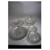 Set of 6 Vintage Shell-Shaped Glass Dishes