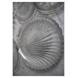 Set of 6 Vintage Shell-Shaped Glass Dishes
