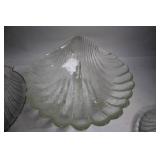 Set of 6 Vintage Shell-Shaped Glass Dishes