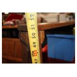 Vintage Wooden Floor Lamp with Built-in Side Table