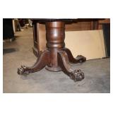 Antique Round Oak Clawfoot Dining Table