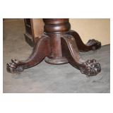 Antique Round Oak Clawfoot Dining Table