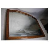 Vintage Wooden Framed Wall Mirror