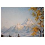 Erik Gonniky Landscape Oil Painting with Teal Frame