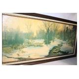 Winter Landscape Painting by Robert Moares in Wooden Frame