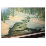Winter Landscape Painting by Robert Moares in Wooden Frame