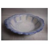 Vintage Blue and White Ceramic Pitcher with Wash Basin