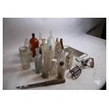 Vintage Glass Bottles and Kitchenware Collection