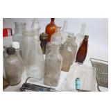 Vintage Glass Bottles and Kitchenware Collection