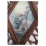 Set of 4 Rustic Wicker Wall DÃ©cor Plaques