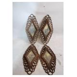 Set of 4 Rustic Wicker Wall DÃ©cor Plaques