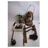 Collection of Vintage Tools and Equipment including Dwell Meter