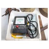 Collection of Vintage Tools and Equipment including Dwell Meter