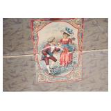 Antique Steamer Trunk with Decorative Interior