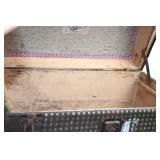 Antique Steamer Trunk with Decorative Interior