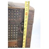 Antique Steamer Trunk with Decorative Interior