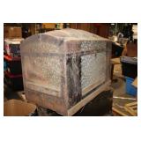 Antique Wooden and Metal Steamer Trunk with Decorative Lining