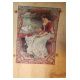 Antique Wooden and Metal Steamer Trunk with Decorative Lining