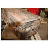 Vintage Wooden Trunk with Metal Accents