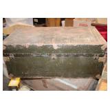 Vintage Wooden Trunk with Metal Accents