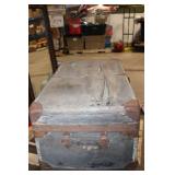 Vintage Metal Storage Trunk with Distressed Finish