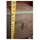 Vintage Metal Storage Trunk with Distressed Finish