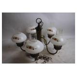 Vintage 5-Light Floral Chandelier with Glass Shades