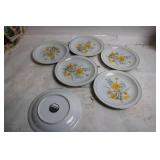 Set of 6 Vintage Marsh Marigold Porcelain China Plates