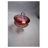 Vintage Collection of Red Glass Plate and Goblets Set