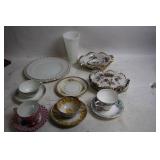 Elegant Collection of Vintage Porcelain Teacups, Saucers, and Plates