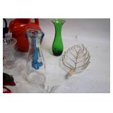 Collection of Assorted Glass Vases, Pitcher, Bells, and Decorative Items