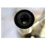 Vintage Brass Table Lamp with Floral Glass Shade