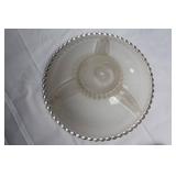 Pair of Vintage Glass Ceiling Light Shade Covers with Beaded Edge
