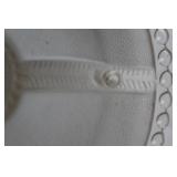 Pair of Vintage Glass Ceiling Light Shade Covers with Beaded Edge