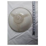 Pair of Vintage Glass Ceiling Light Shade Covers with Beaded Edge