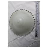 Pair of Vintage Glass Ceiling Light Shade Covers with Beaded Edge