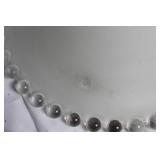 Pair of Vintage Glass Ceiling Light Shade Covers with Beaded Edge