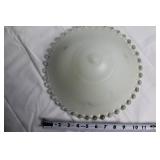 Pair of Vintage Glass Ceiling Light Shade Covers with Beaded Edge