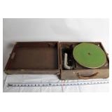 Vintage Portable Gramophone Turntable in Wooden Case