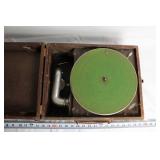 Vintage Portable Gramophone Turntable in Wooden Case